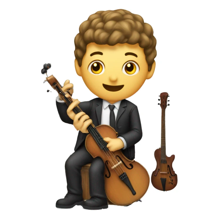 man holding music instrument x50 sticker