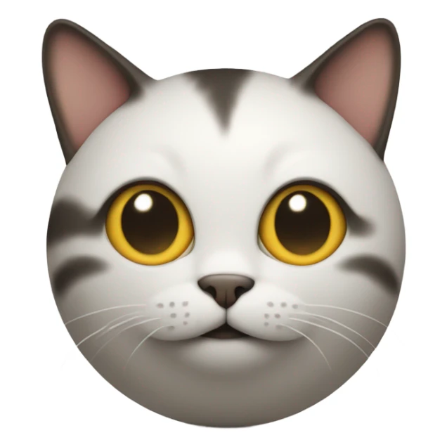 Cat in the shape of a ball with no legs sticker