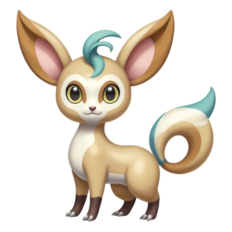 Colorful Skilled Adept Graceful Asian Painted Meloetta-Minccino-Absol-Emolga-Pachirisu-Floatzel-fusion-hybrid-creature (full body) sticker