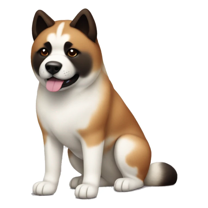 Akita with dark red fur and black spots  sticker