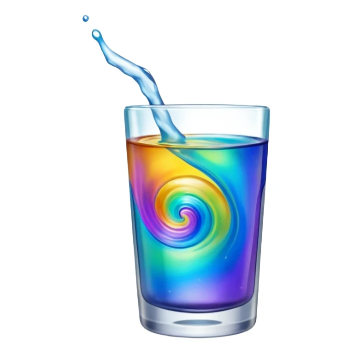 Oil on Water in  a glass  sticker