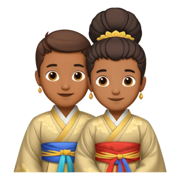 gay happy brown skin couple in hanfu sticker