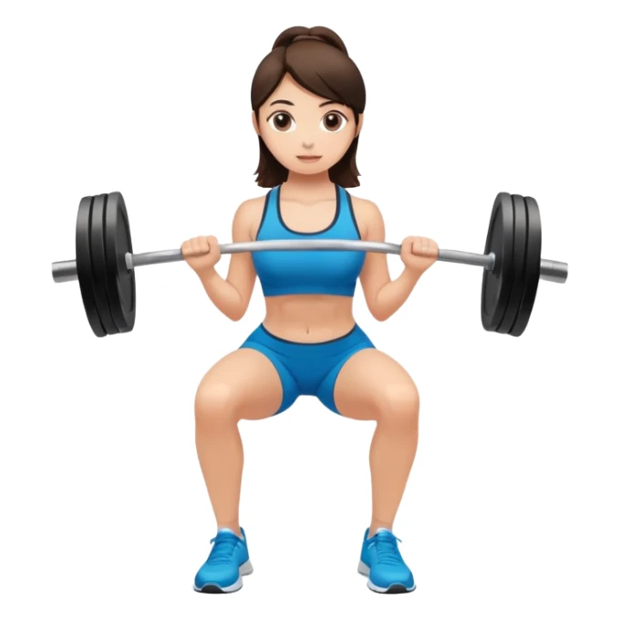 brunete girl doing squats with weight at the gym sticker