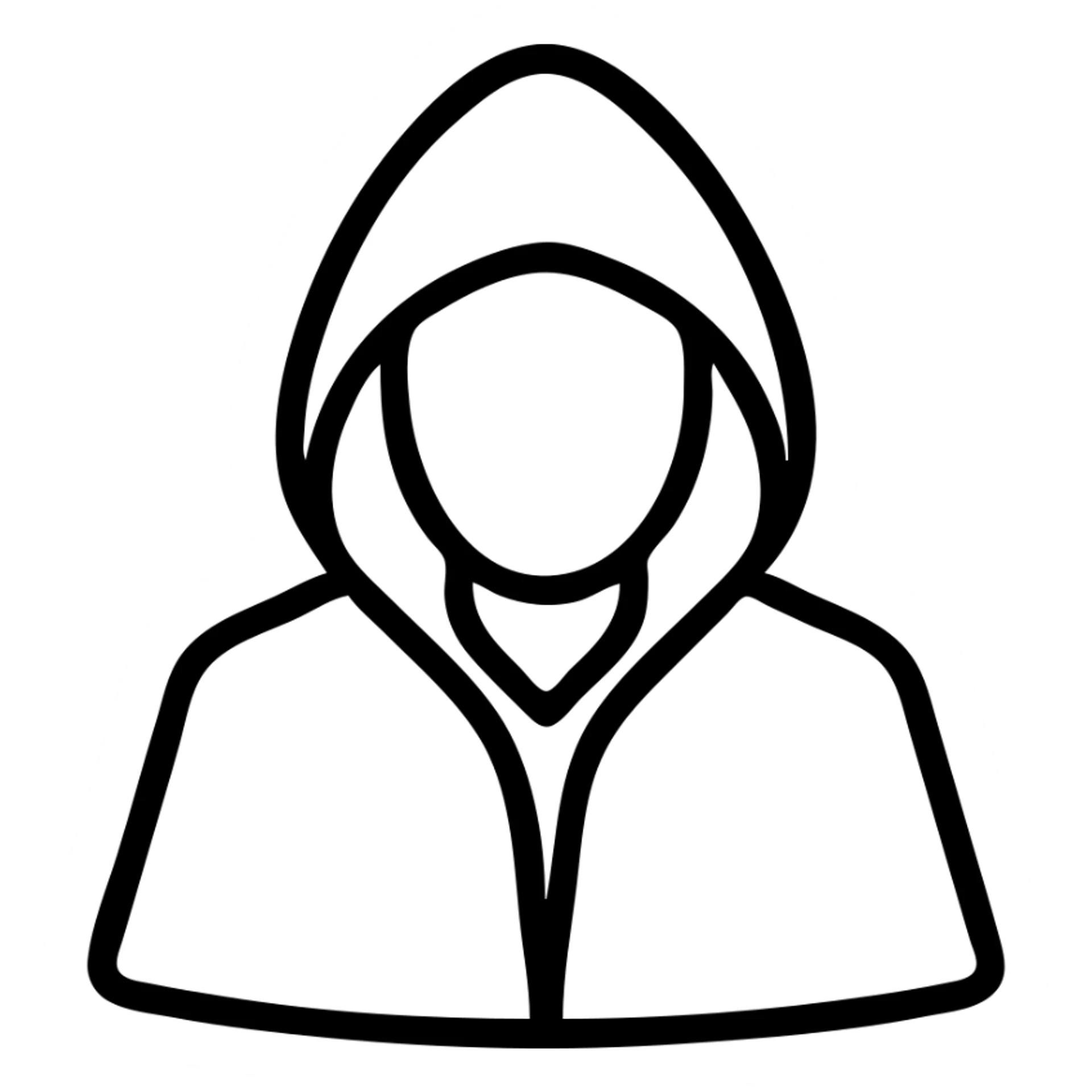 hooded figure in a dark red cloak, mysterious, dramatic lighting, icon style sticker