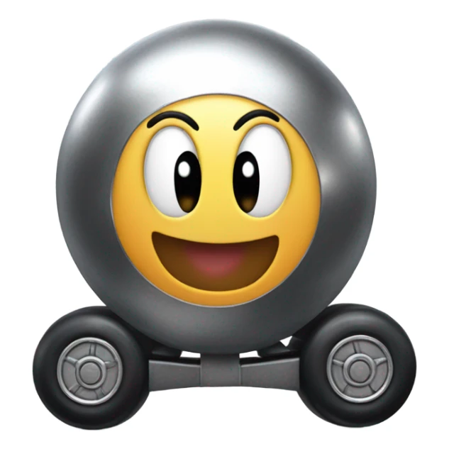Metal cute Kirby ball driving on 4 car wheels sticker