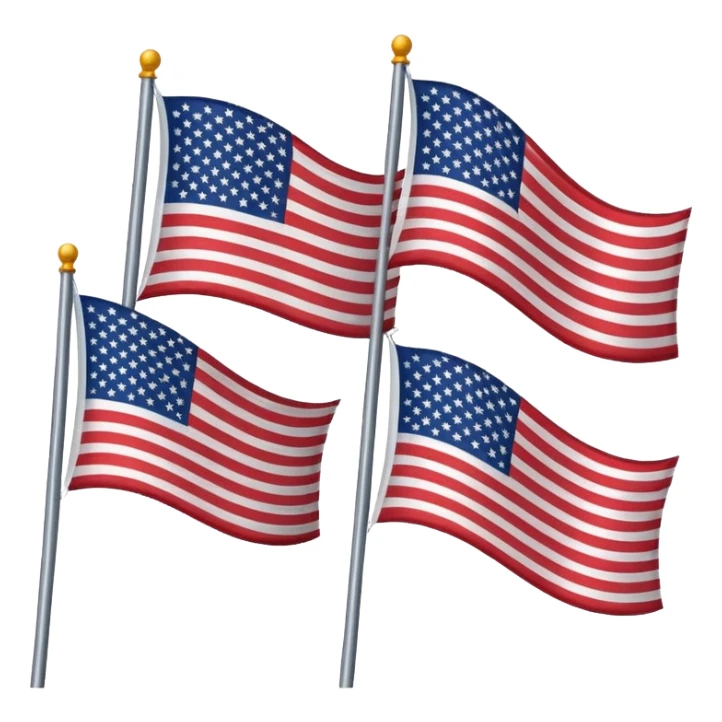 asian flag and american flag emoji sticker