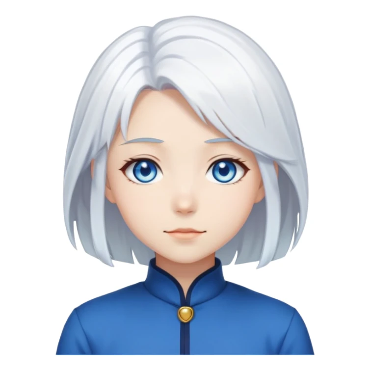 Anime girl with white hair and blue eyes  sticker