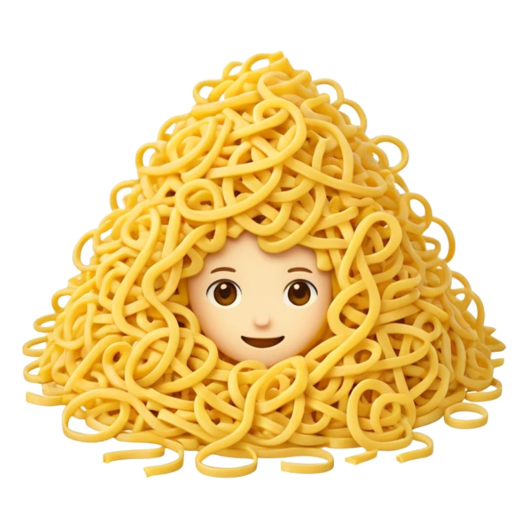 shredded cheese, small pile or scatter, thin irregular shreds, pale yellow to golden, curly soft texture, fresh, not dry or clumped, no packaging, bowl, dish, or faces, clean 3D, soft shadows, transparent background, emoji scale sticker