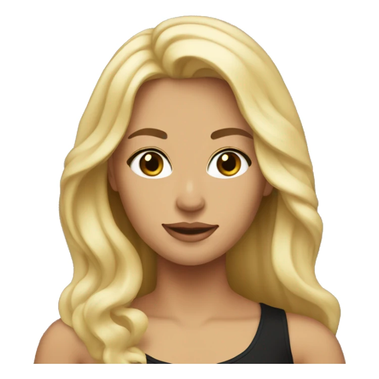 long blonde haired women with tan skin and black top sticker