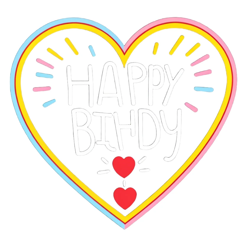 Explosion of heart happy birthday the big 20 sticker