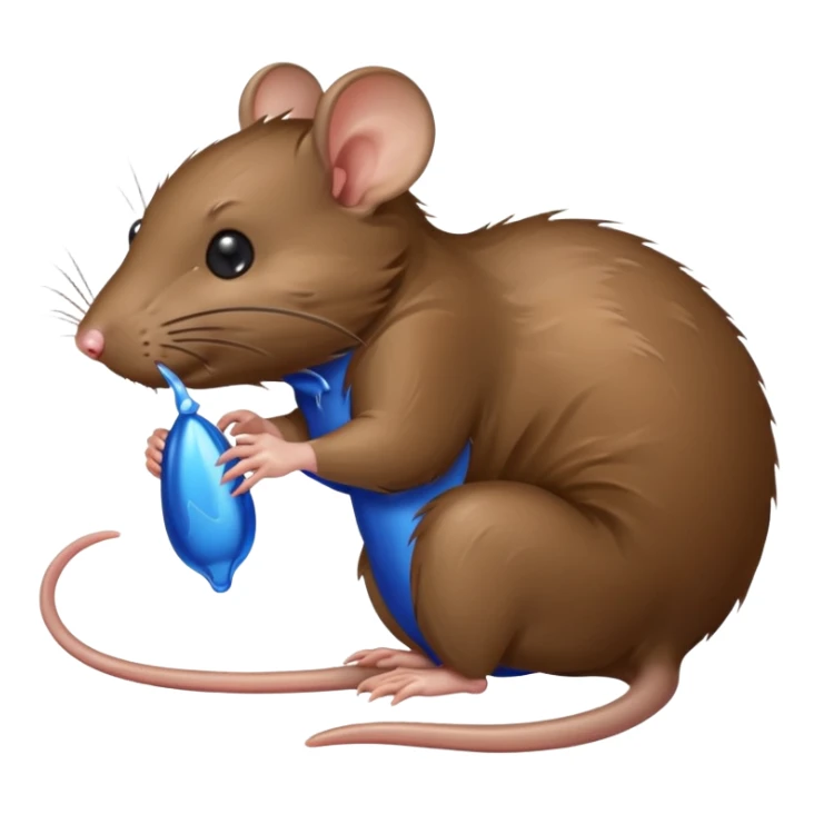 raton comiendo cebo blando azul sticker