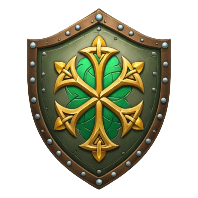 celtic symbols on a shield, world of war craft style sticker