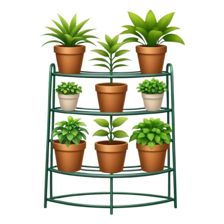 Large incongruous curved multi-tier plant rack  sticker