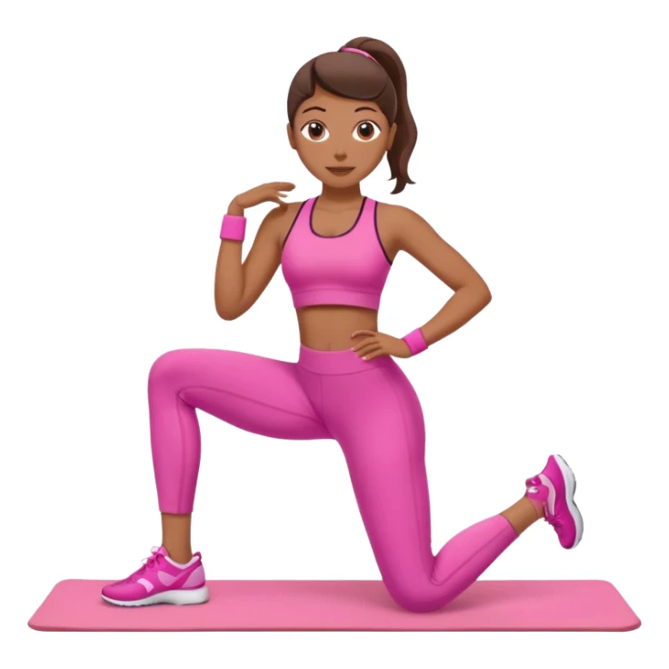 medium-skinned woman doing Pilates in pink sportswear sticker
