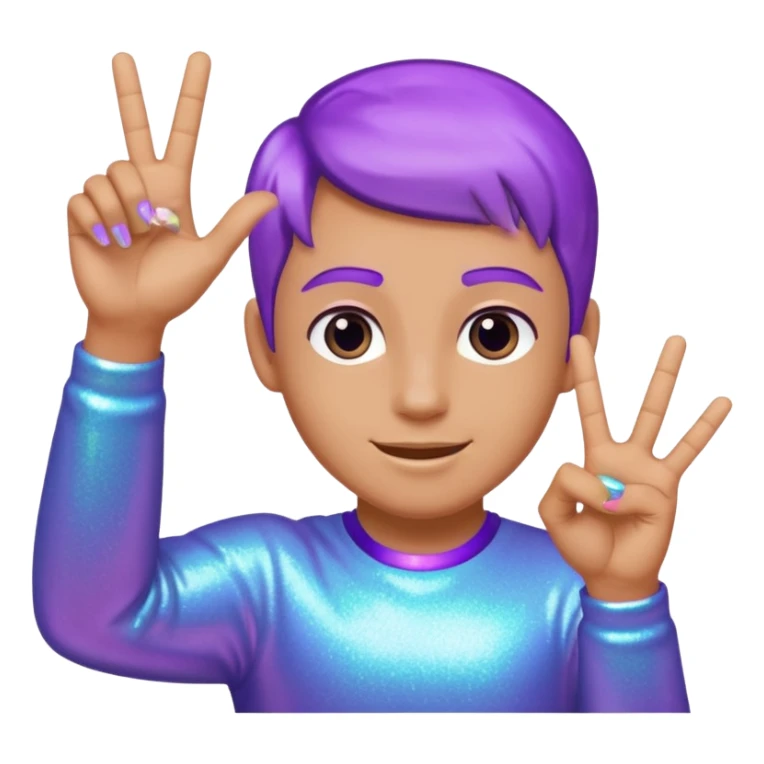 Glitter Purple and Cian hangloose sticker