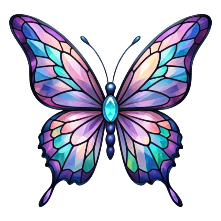 Nebula Gemstone Crystal Stained Glass Butterfly sticker