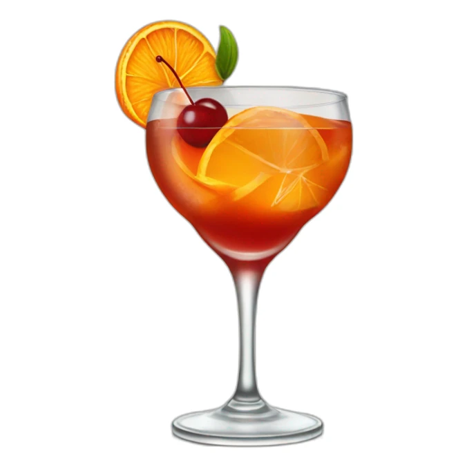 an old fashioned cocktail with a cherry in it and a twisted orange peel sticker