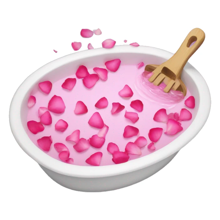 tub with rose petals and pink water  sticker