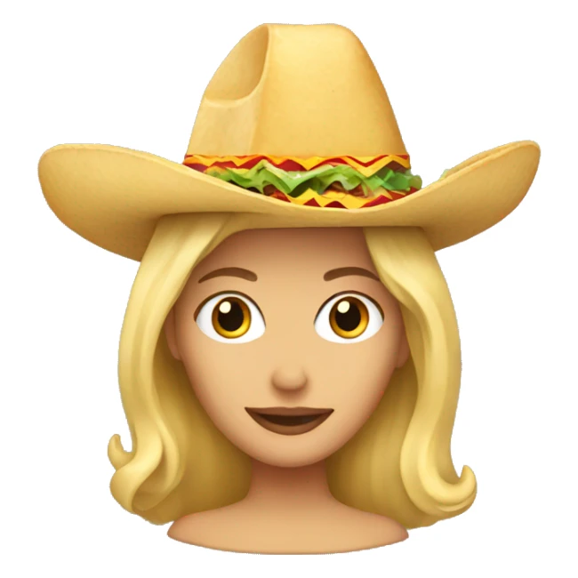 blond woman with taco hat sticker