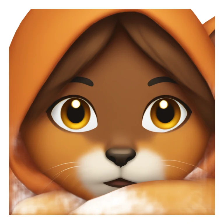 brown girl snuggling fluffy orange cat sticker
