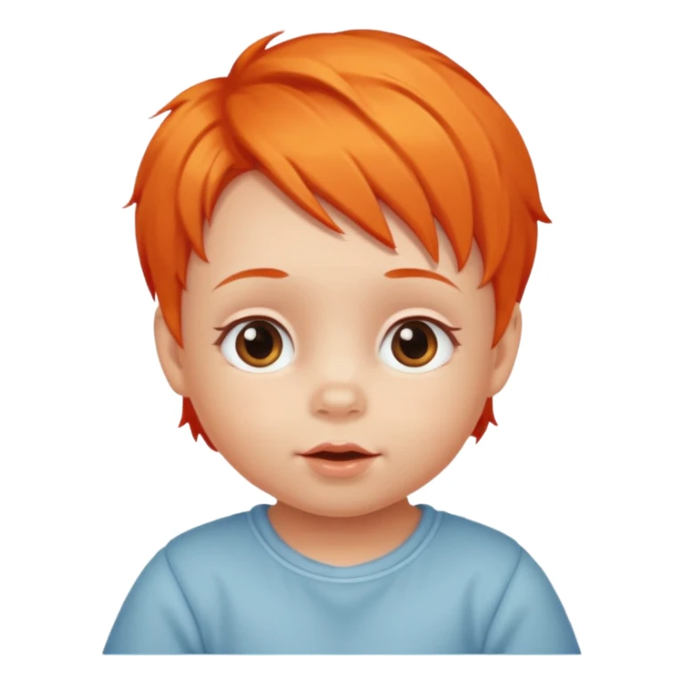 orange hair baby  sticker
