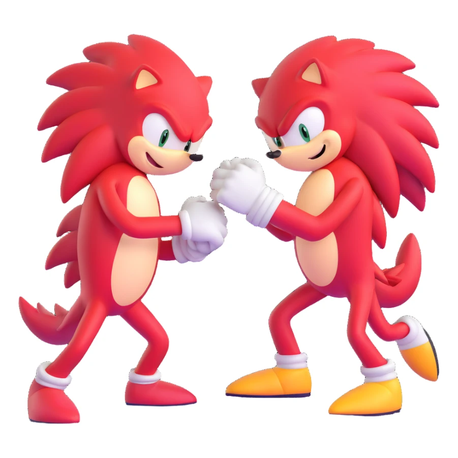 Sonic the Hedgehog and Knuckles the Echidna fist bumping sticker