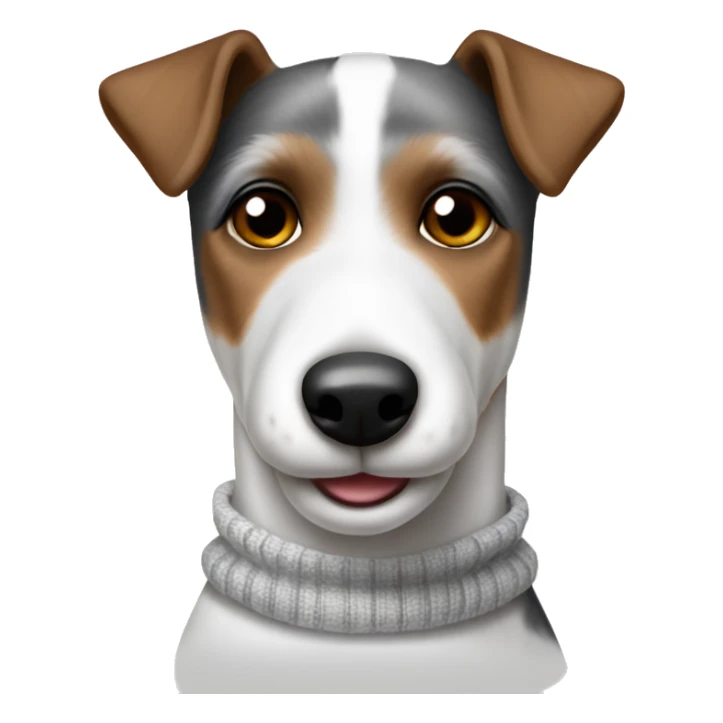 Old Smooth Fox Terrier grey white dark brown wearing a sweater sticker