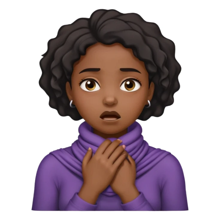 Black girl with her hands wrapped around her neck choking herself sticker