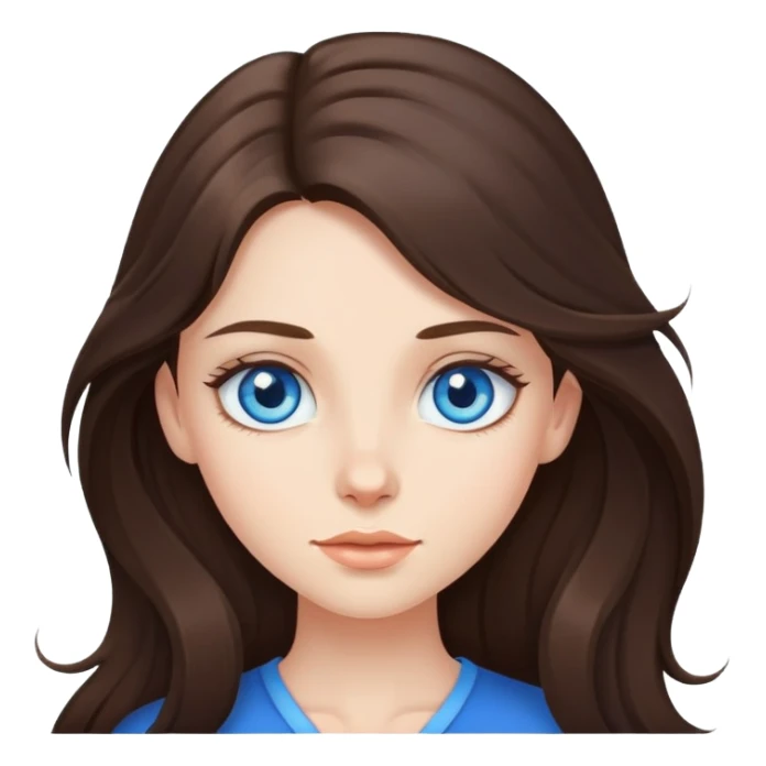 long hair brunette girl gamer with blue eyes sticker