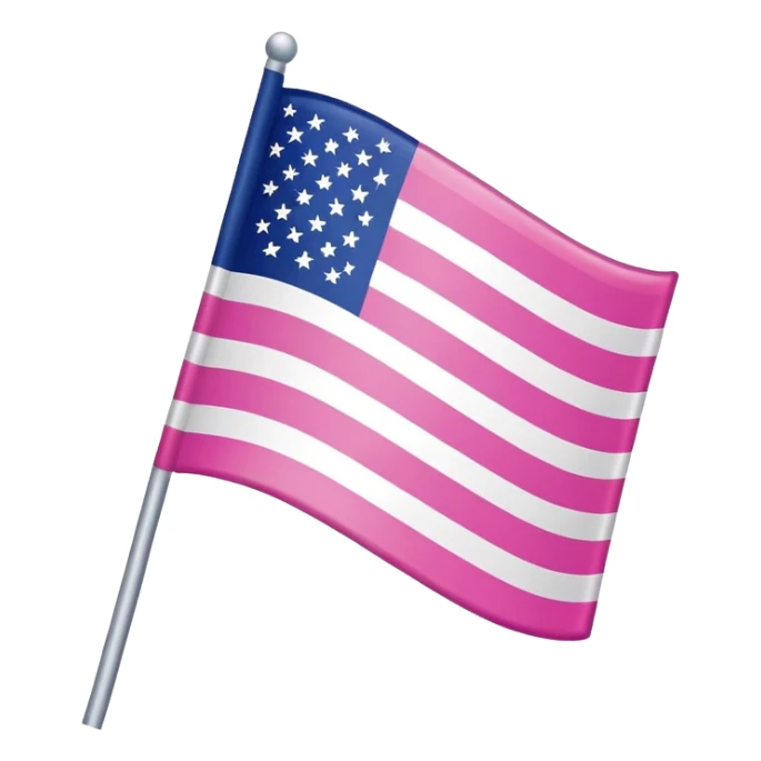 pink American flag with stars and stripes sticker