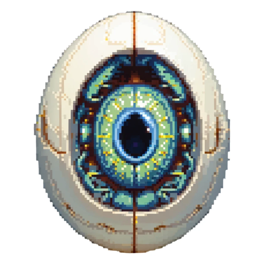 cranial, eye, MRI, SCAN, egg, embryonic, inside of glass egg, alien, eerie, otherworldly sticker