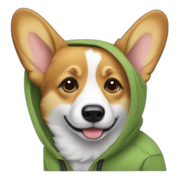 corgi wearing a hoodie sticker