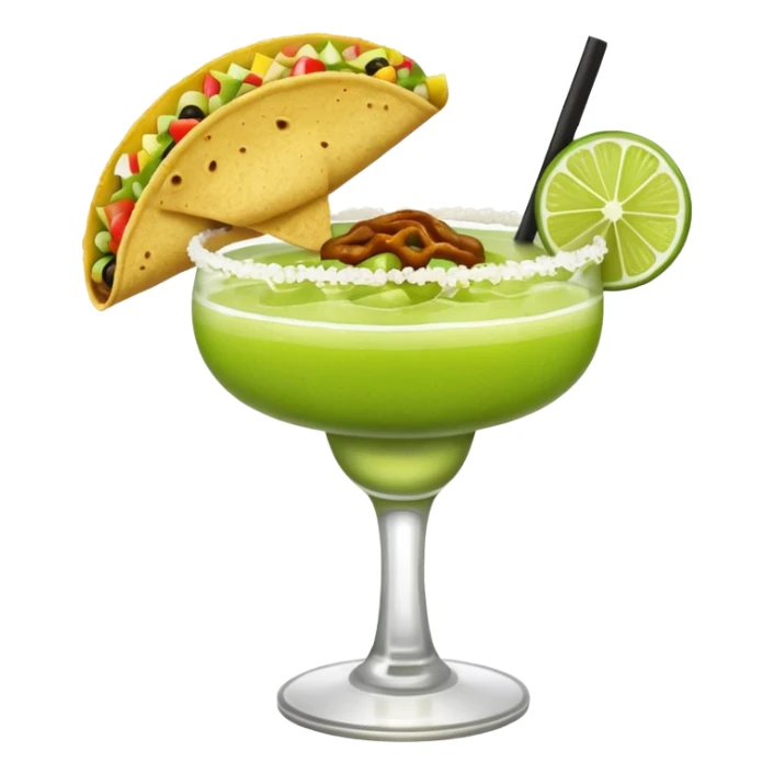 Create a picture of a margarita with a taco inside of it sticker