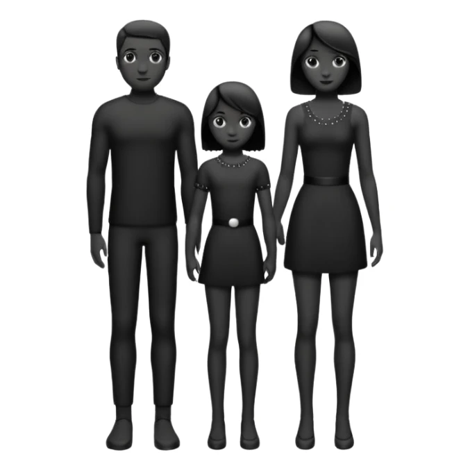 two silhouettes, big and small, standing apart with a dotted line between sticker