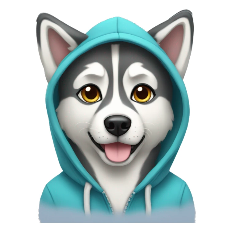 husky in a hoodie  sticker