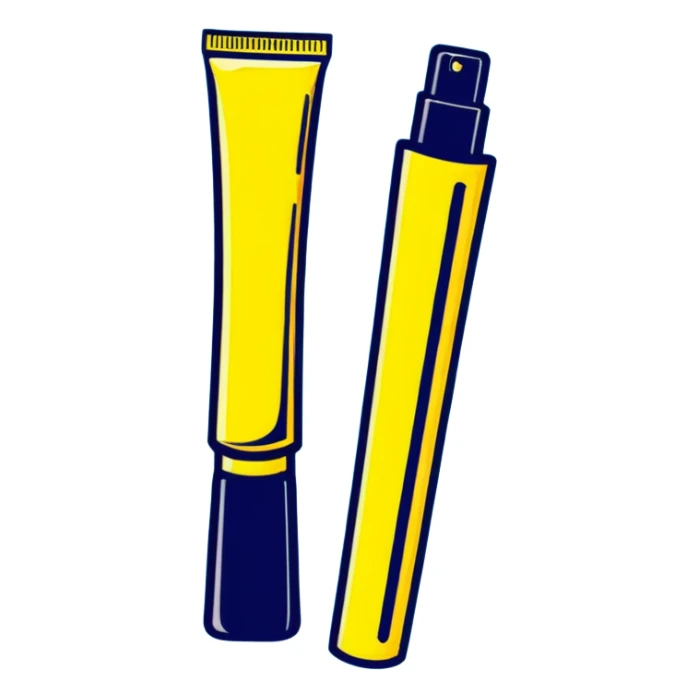 Yellow cosmetic tube of cream or lotion sticker