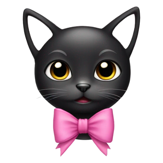 cute black cat with pink bow sticker