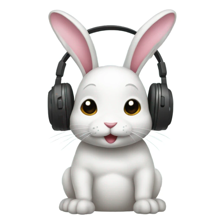 bunnie with headphones sticker