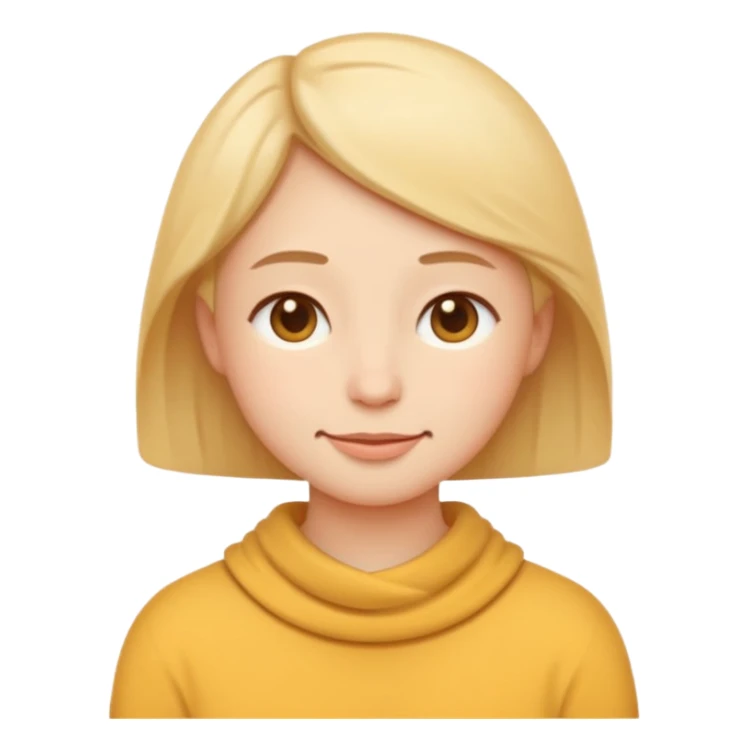 A simple emoji-style character with a gentle, soft smile and eyes peacefully closed from kindness and warmth, minimal design, rounded face, clean lines, friendly and calm expression, modern emoji style, transparent background. sticker