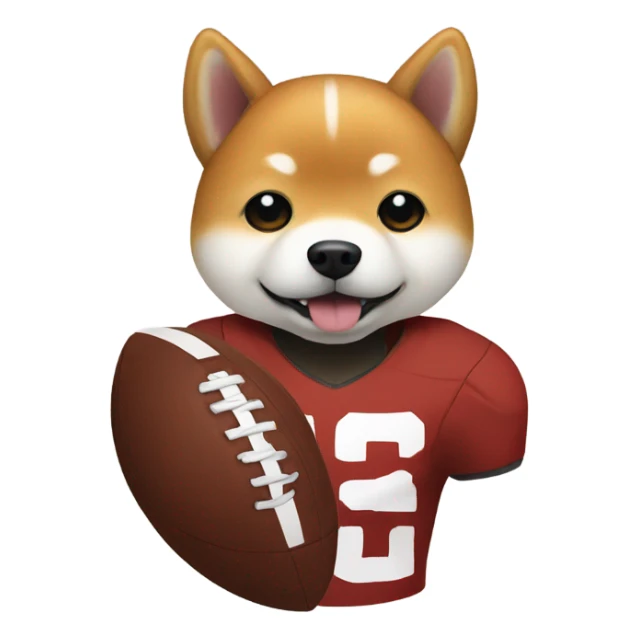 Shiba Inu in football helmet  sticker