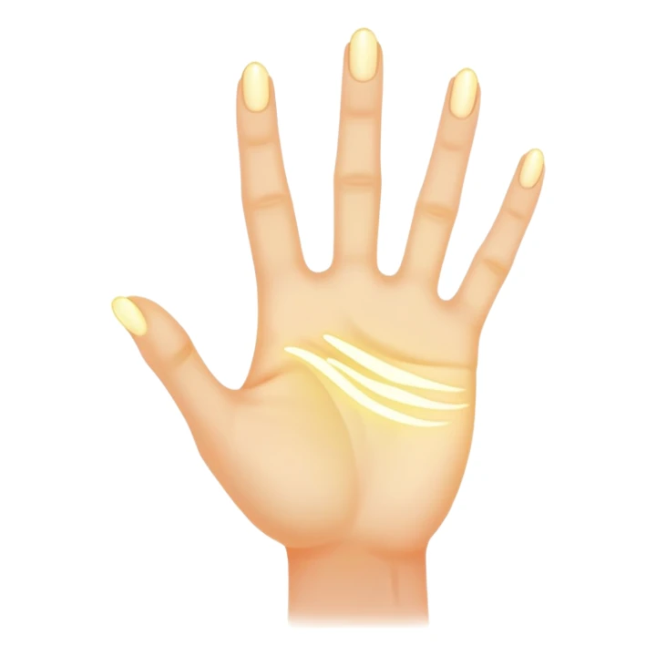  -- ethereal glowing hand palm lines-- 5 fingers reading palm 
 sticker