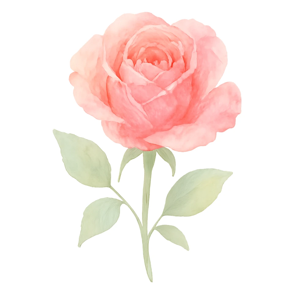 rose painted with watercolor, soft color transitions sticker