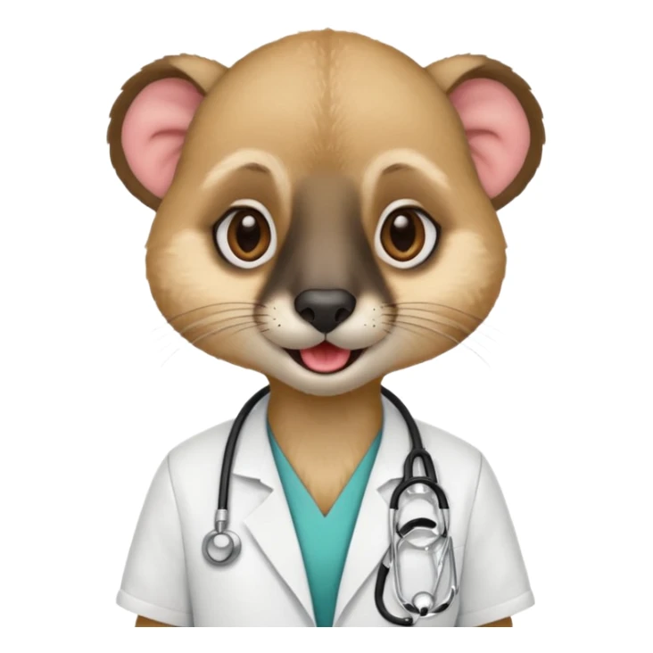 un suricate médecin avec un stetoscope qui tire la langue sticker