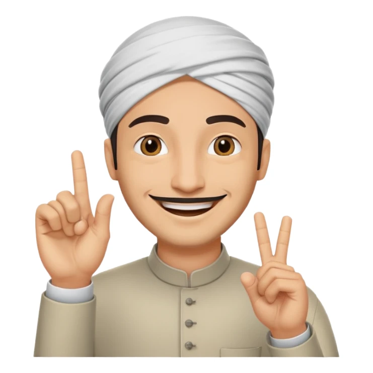 happy muslim man positive sign finger sticker