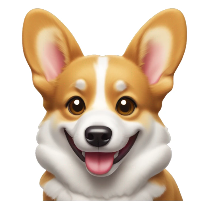 Welsh corgi with a playful grin, sticking out its tongue, expressing mischievous happiness sticker