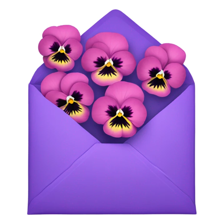 pink pansies placed in a purple aesthetic envelope  sticker