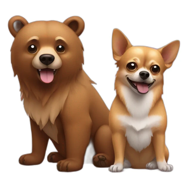 grizzly and a Chihuahua sticker