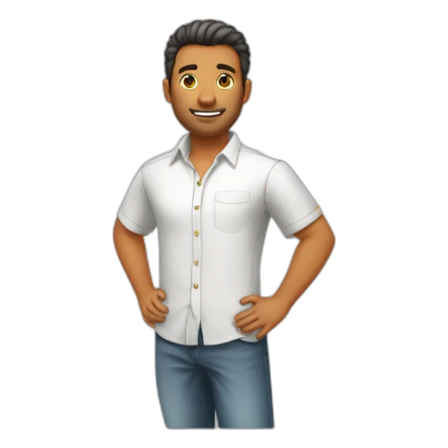 Chico de pelo liso blanco, con camisa naranja enojado sticker