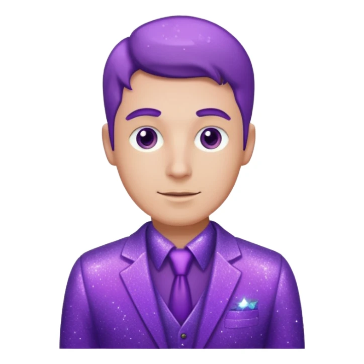 man office supervisor wearing glitter purple glittery clothes sticker