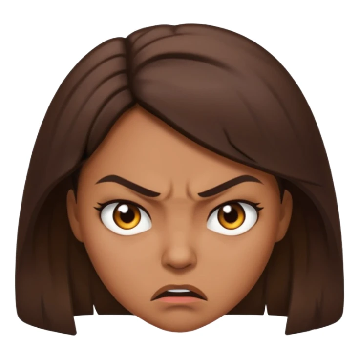 emoji femme brune très vexée  sticker